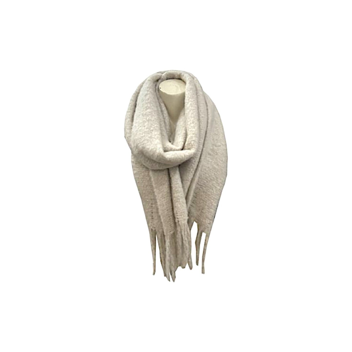 Winter Damen Schal » Winterschal Dread Style einfarbig » Fransenschal 180 x 50 cm » warmer Damenschal mit dicken Fransen » Hohes Volumen