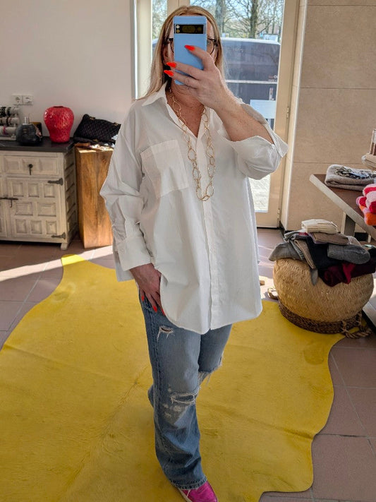 Bluse Drole de Copine Paris Weiß S/M 100% Baumwolle CHOICE