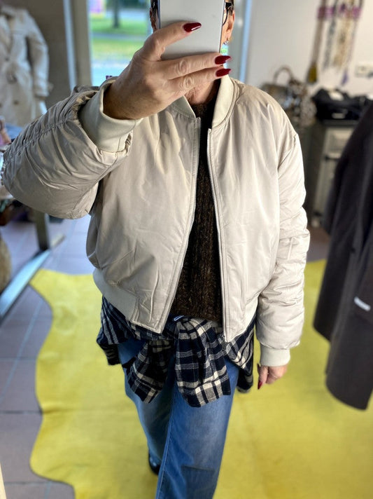 Bomberjacke Nylon Beige Hellgrau, One Size - von CHOICE CH769