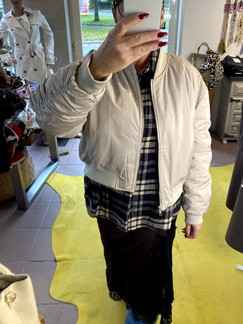 Bomberjacke Nylon Beige Hellgrau, One Size - von CHOICE CH769