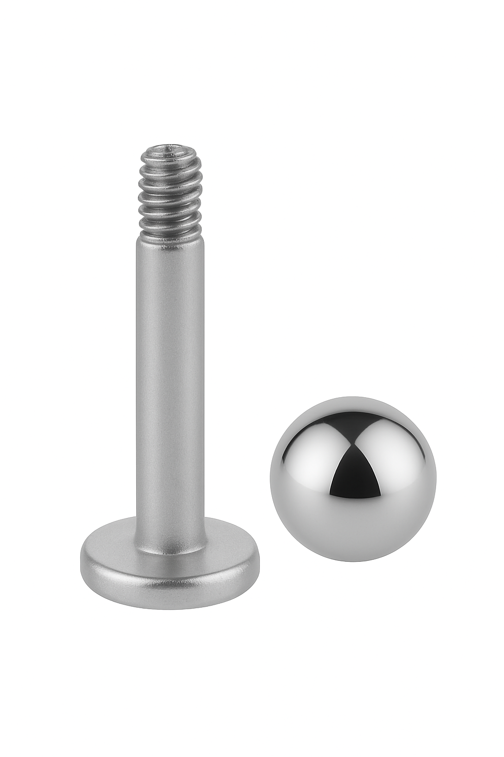 Titan Labret inklusive 3mm Kugel 4mm Flatback Außengewinde