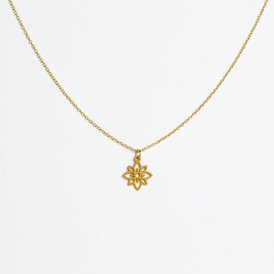 Halskette mit Holzanhänger - 'Flower mini'