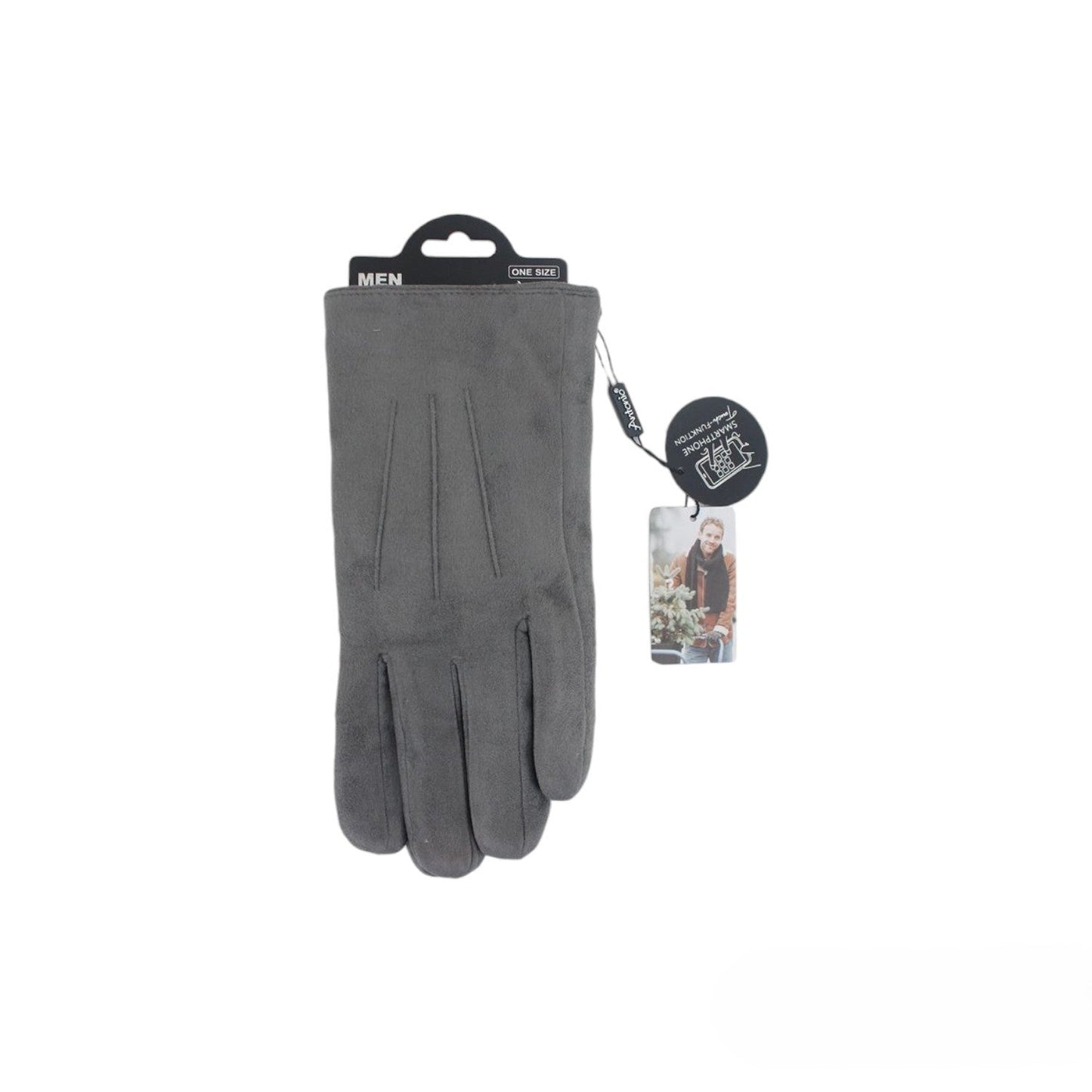 Herren Winter Handschuhe » gefütterte Handschuhe » Winterhandschuhe mit Teddy Fütterung » Suede mit Linien » Fingerhandschuhe Smartphone Touch-Funktion