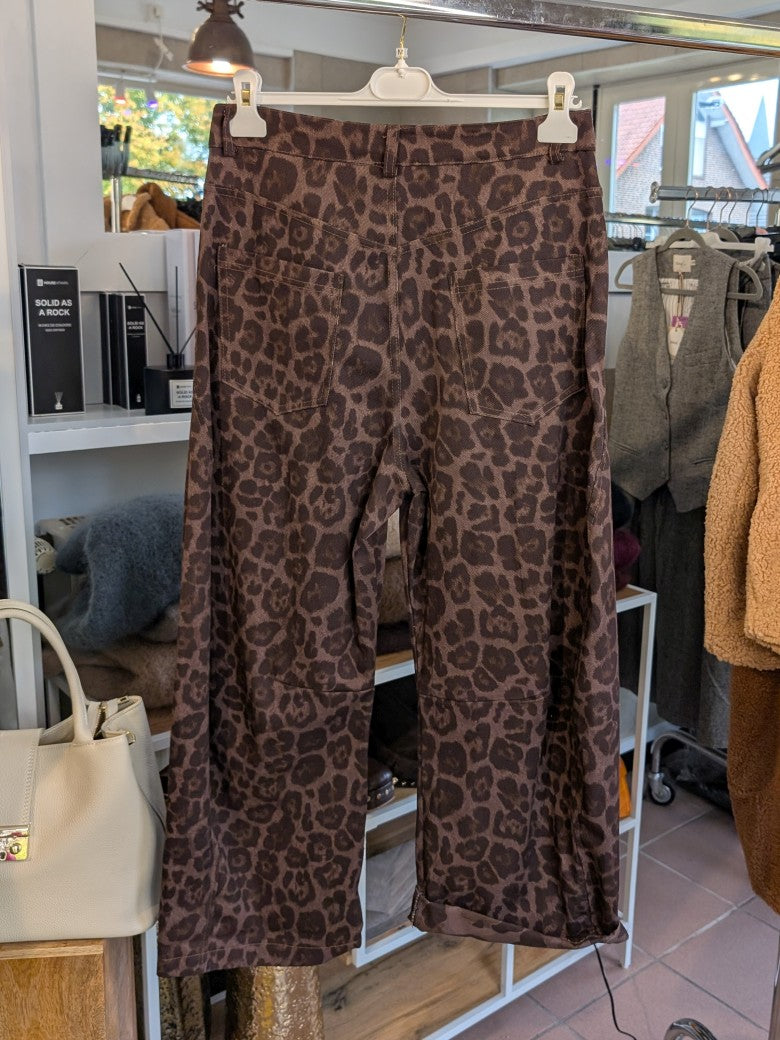 Hose Jeans Balloon Wide Leg Leo Muster Braun Baumwolle - von MIHO`S G02926