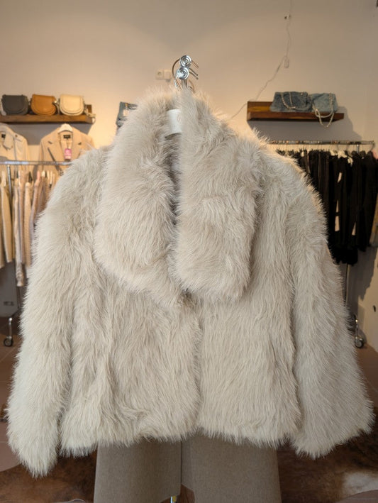 Jacke Hochwertiges Fake Fur Kunstfell Innenfutter Beige - Tyerre Trendy.ing 66033