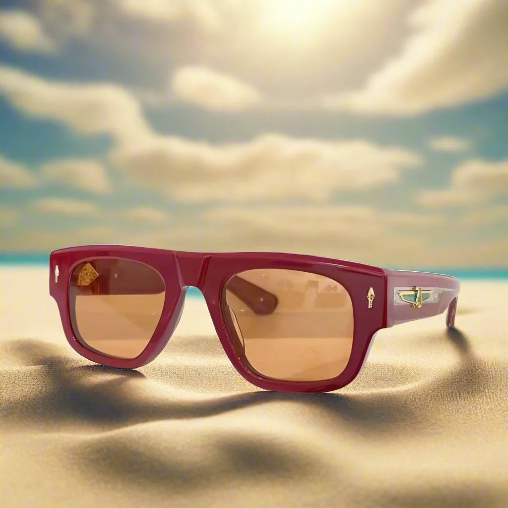 Jacques Marie Mage,THUNDERCLOUD thick solid acetate square Design sunglasses