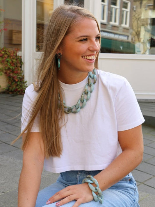 Kette Große Dicke Elemente Türkis Mint Bijoux 8112441