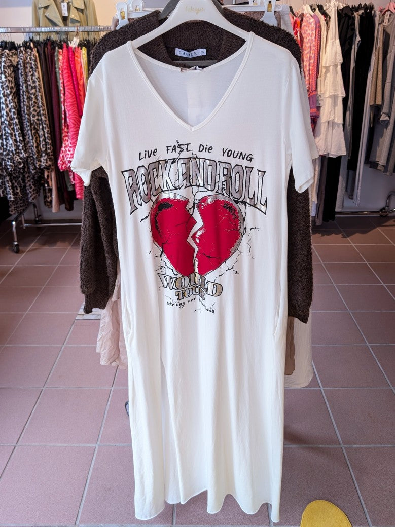 Kleid Maxi Rock And Roll mit Schlitz und Taschen Baumwolle - One Size 2195