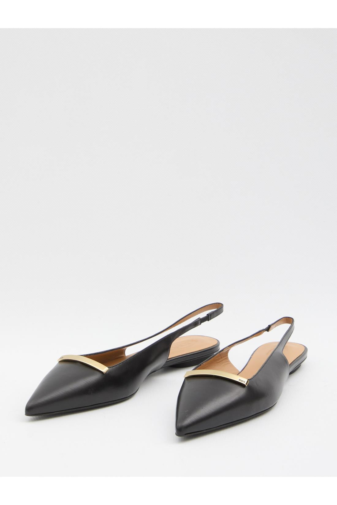 Leather slingback ballerinas