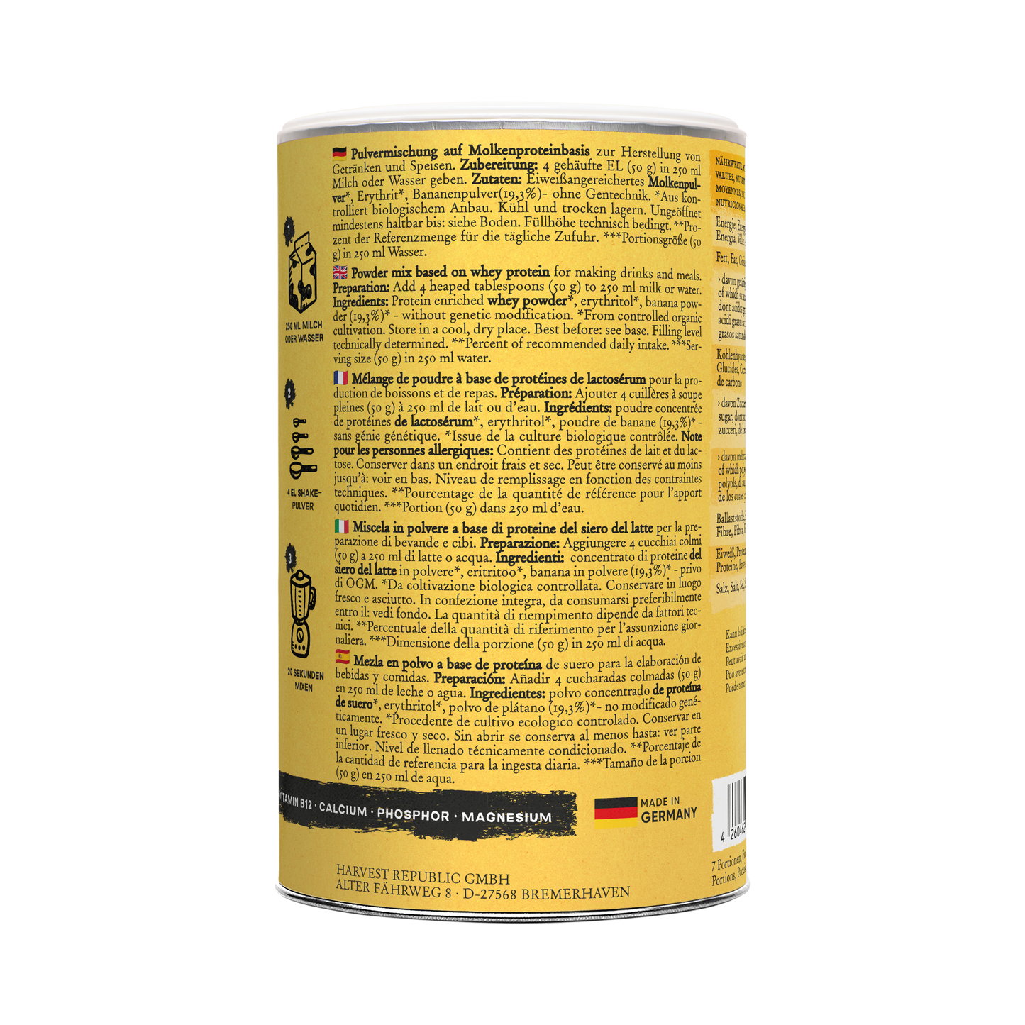 Whey Protein - NO ADDED SUGAR - Banana