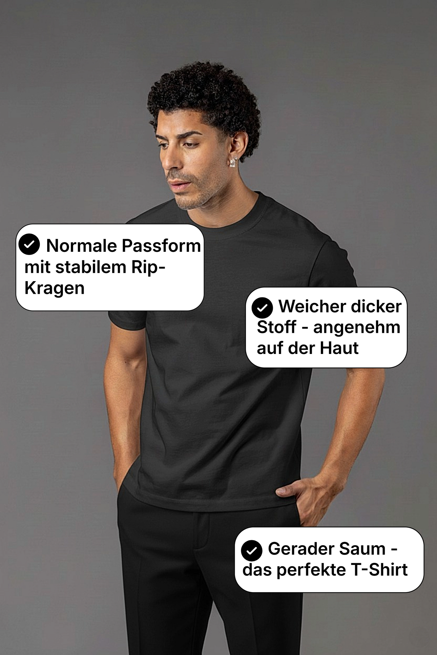 BASIC T-SHIRT GERADER SAUM T20