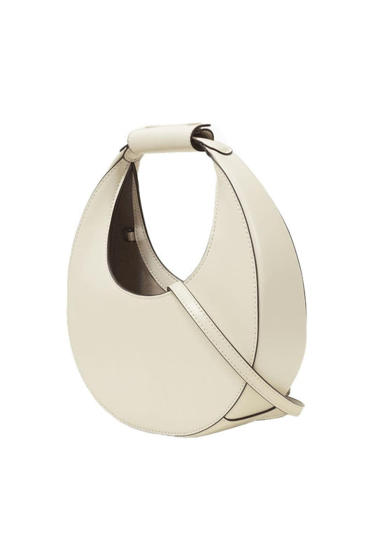 Mini Moon Handbag - Staud - Cream - Leather