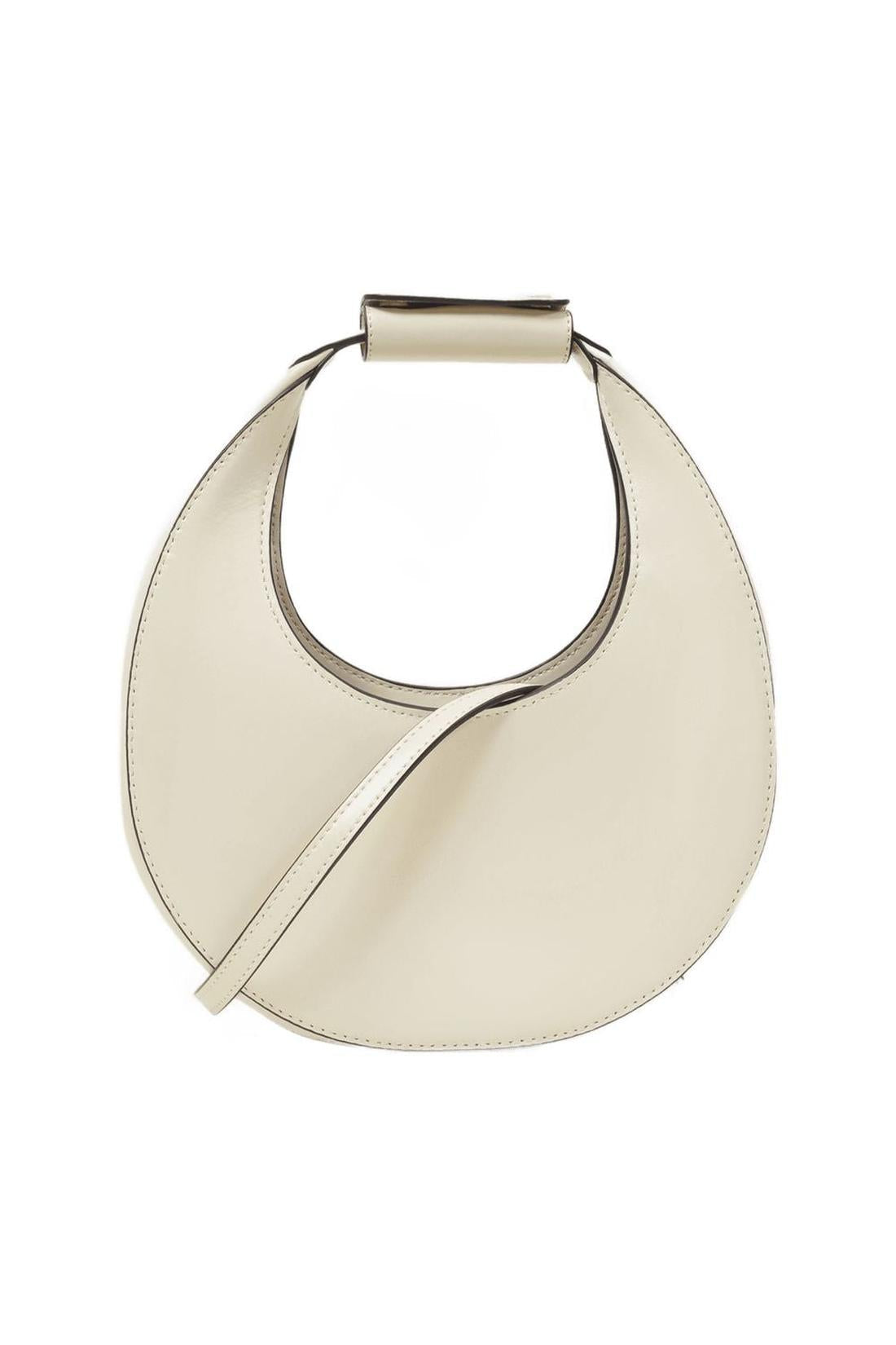 Mini Moon Handbag - Staud - Cream - Leather