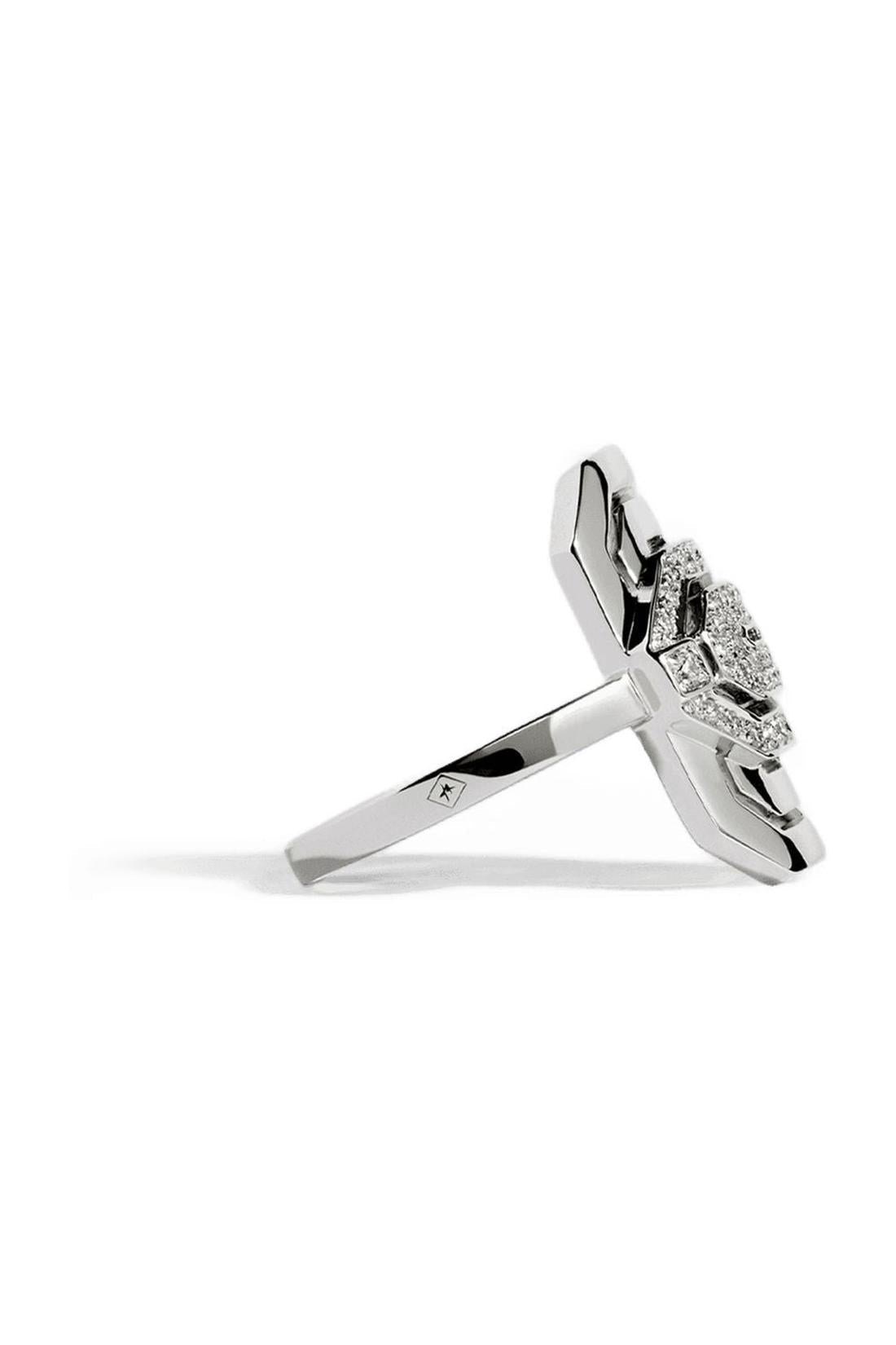 Ring My Way Mini Semi Pavée aus Diamanten/Silber