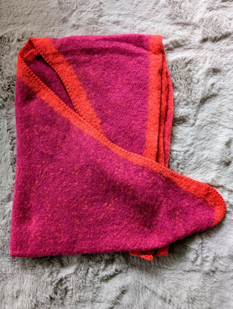 Schal Flauschig Dreieckstuch Pink Orange Viskose