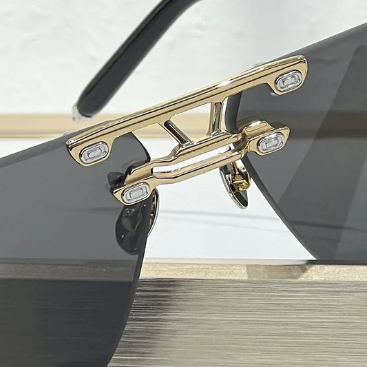 Luxury rimless polygon sunglasses – high street unisex eyewear