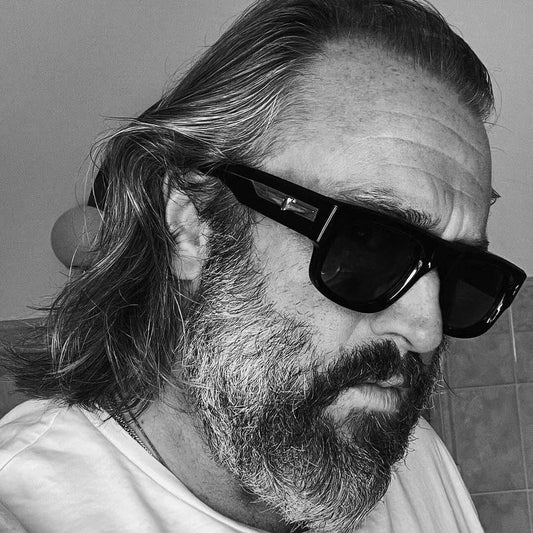 Jacques Marie Mage,THUNDERCLOUD thick solid acetate square Design sunglasses