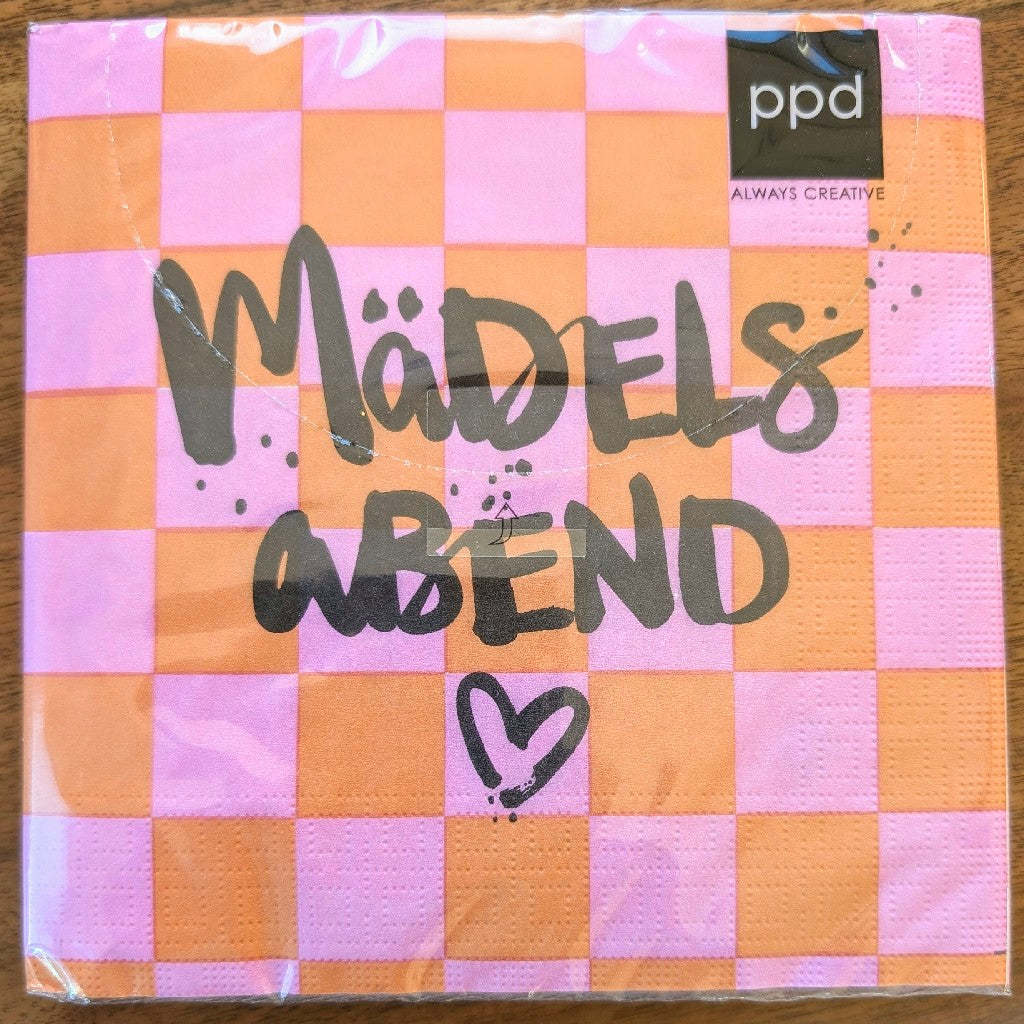 Servietten Mädelsabend Pink Orange 33x33cm 20 Stück - We Love Napkins Germany