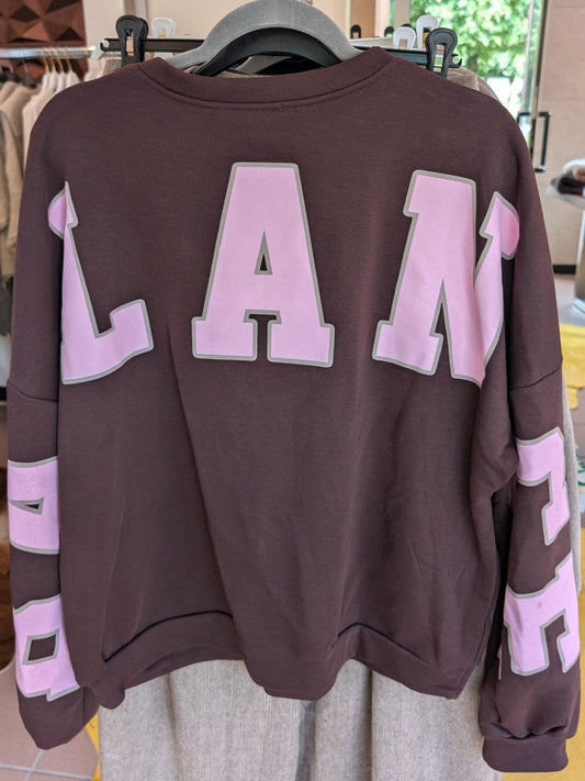 Sweatshirt BALANCE OM Yoga Backprint Coffee Braun Taupe Pink, Baumwolle, One Size - von BELIEVE