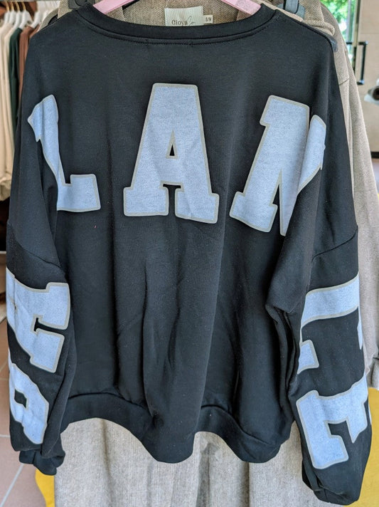 Sweatshirt BALANCE OM Yoga Backprint Schwarz Créme Beige, Baumwolle, One Size - von BELIEVE