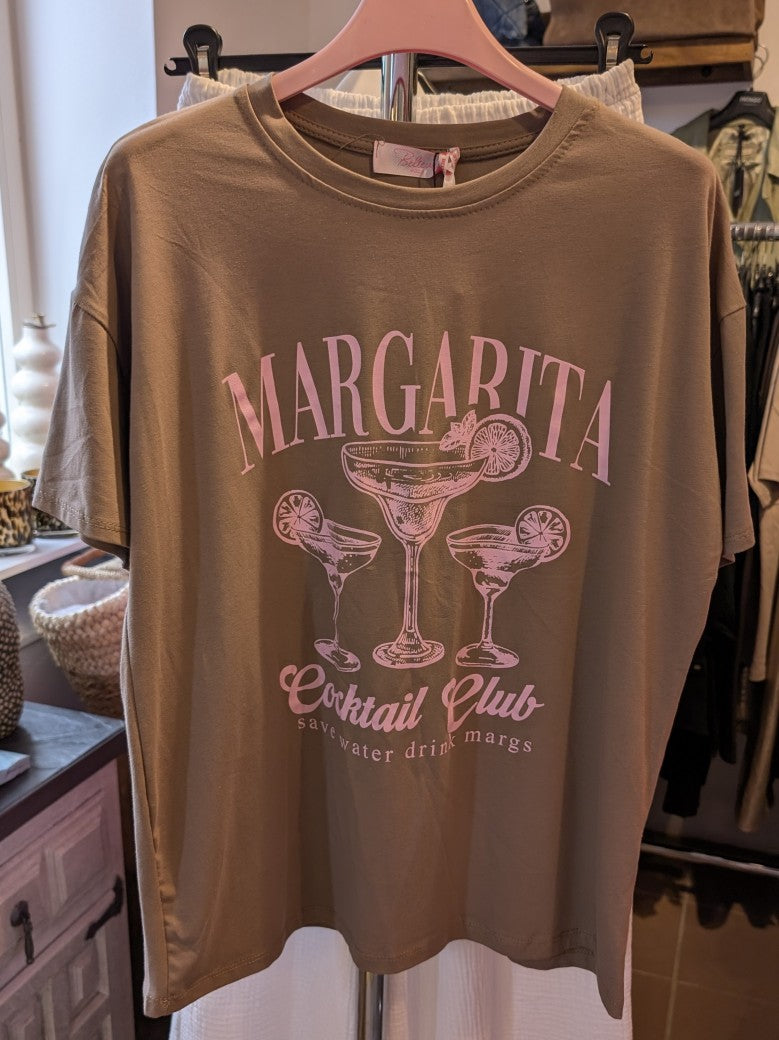 T-Shirt Margarita Taupe Rosa Baumwolle One Size - von BELIEVE