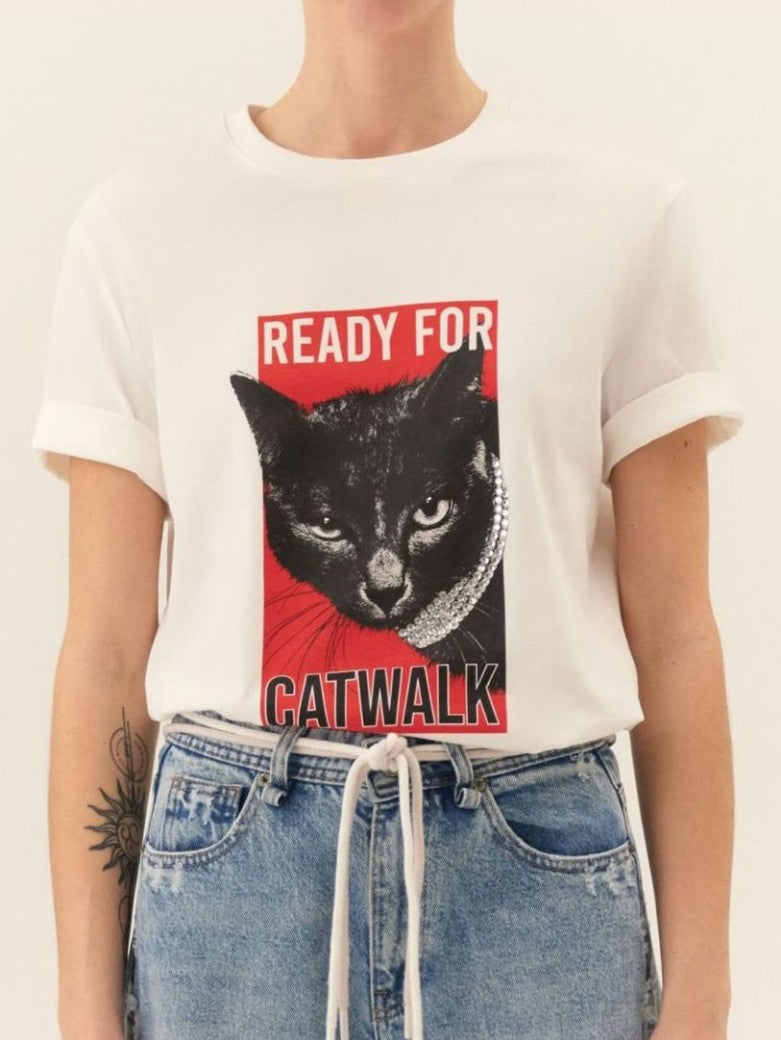 T-Shirt Ready For Catwalk Baumwolle One Size - von LUMINA
