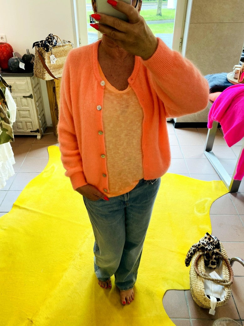 Top Lang in Neon Orange Baumwolle, One Size - von BELIEVE