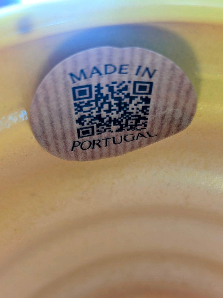 Übertopf Bubbee Pot aus Steingut Gelb - Made in Portugal - 12cm innen, 14cm hoch, 1 kg - The Family House