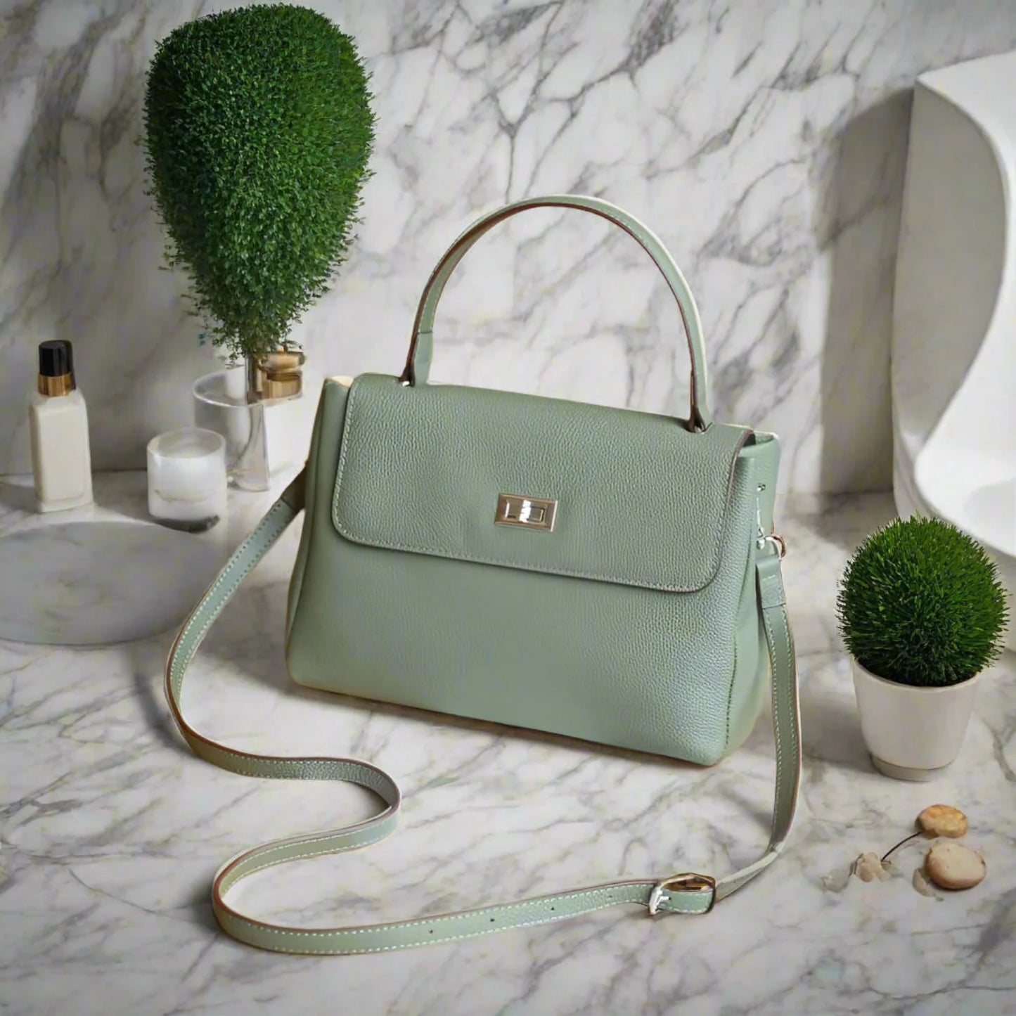 Designer ladies leather bag retro shoulder & crossbody office purse