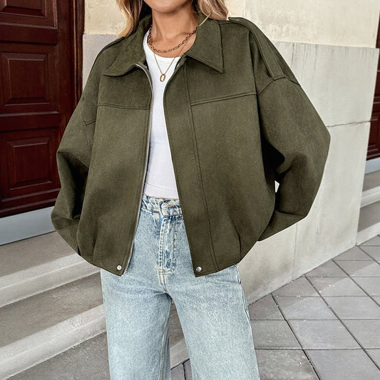 Baggy Casual Jacket Women's Top Zipper - AXON