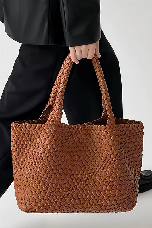 Braided Tote Bag In Tan - AXON