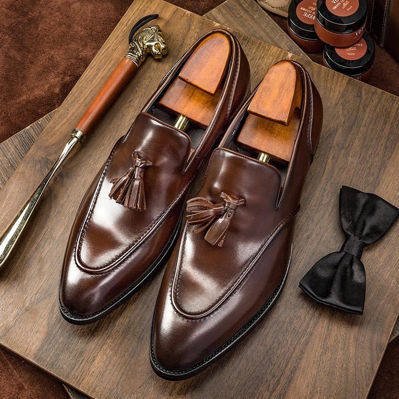 Business Casual Tassel Leather Shoes Men - AXON