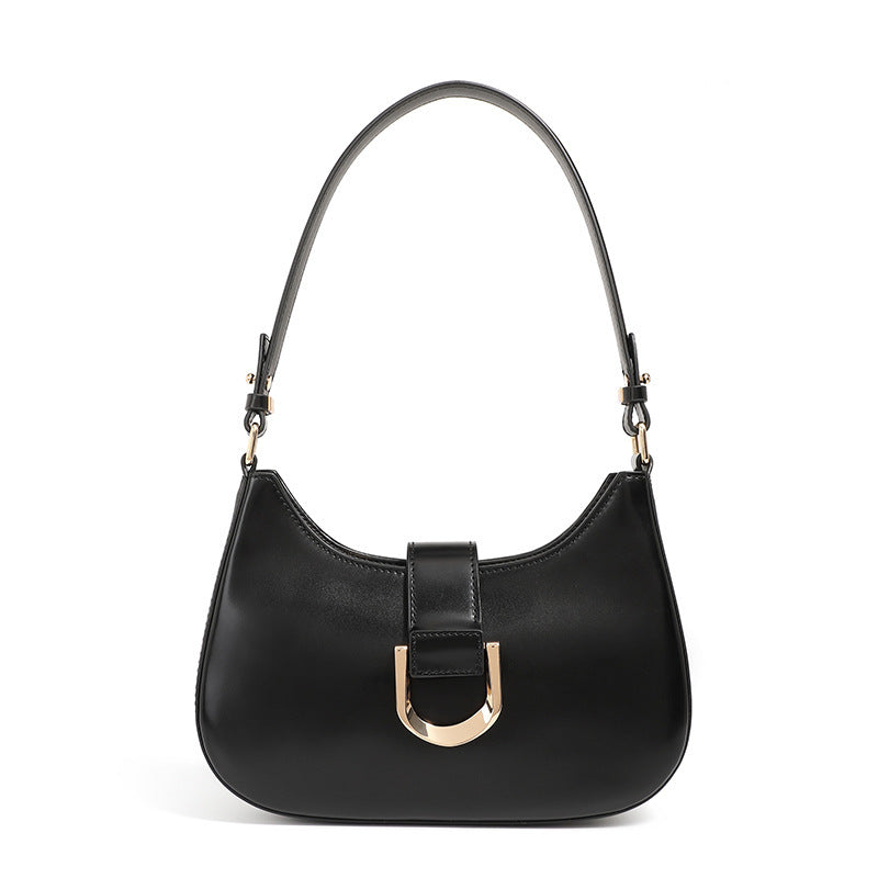 Special-interest Design High-grade Cowhide Baguette Bag