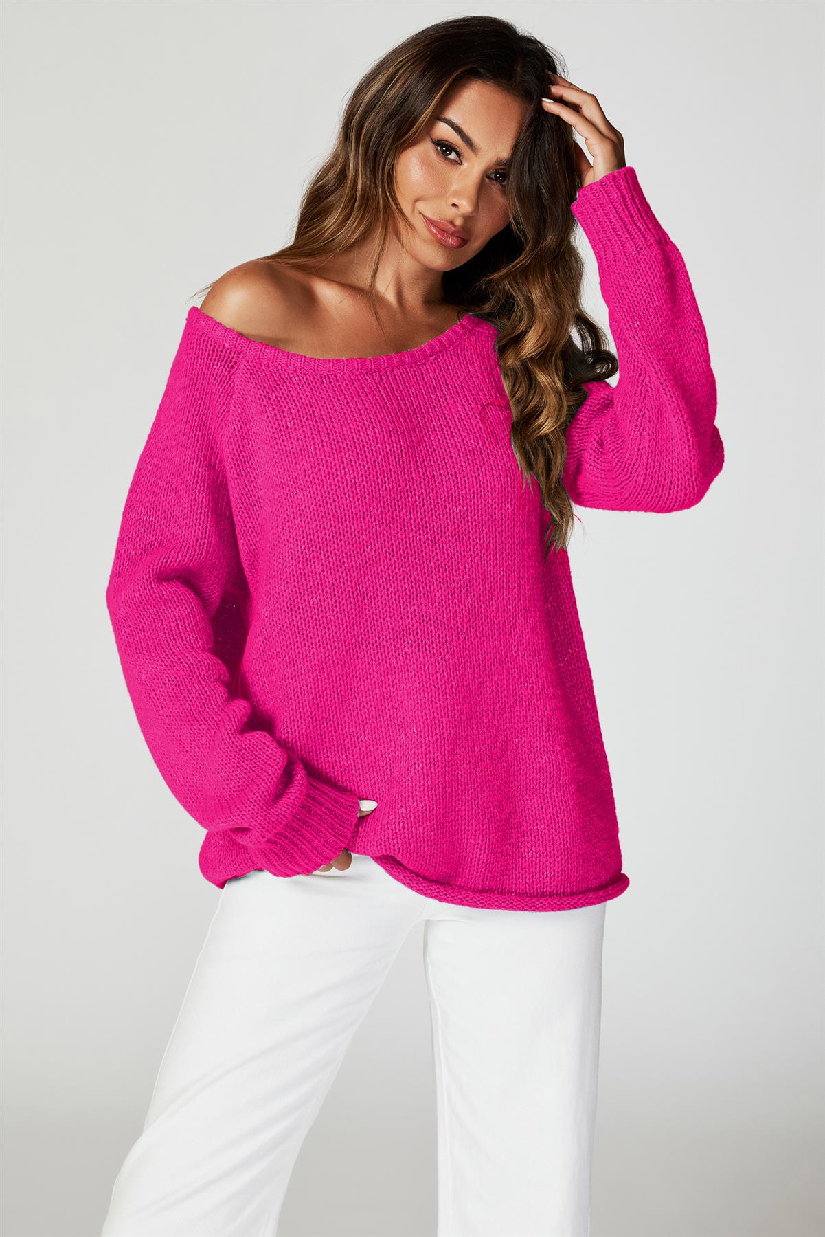 Comfy Jumper Top In Magenta - AXON