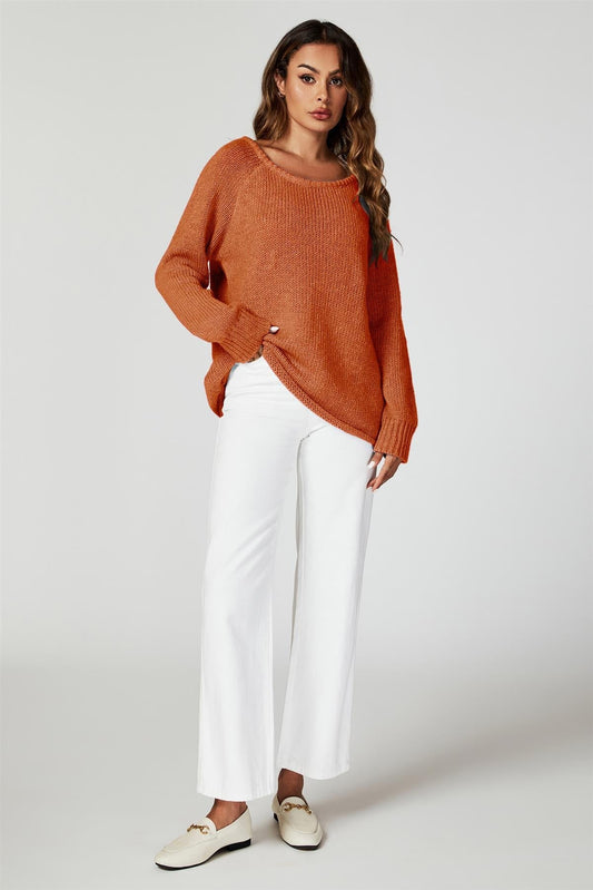 Comfy Jumper Top In Orange - AXON
