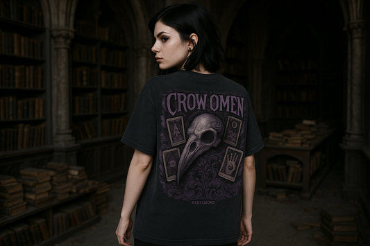 Crow Omen | Occult Beast & Skulls Collection | Nebelmond Oversized Shirt