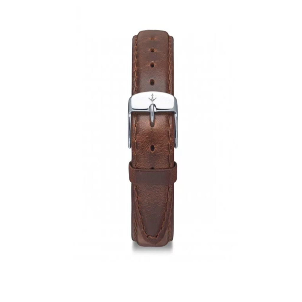 BROWN LEATHER STRAP SILVER