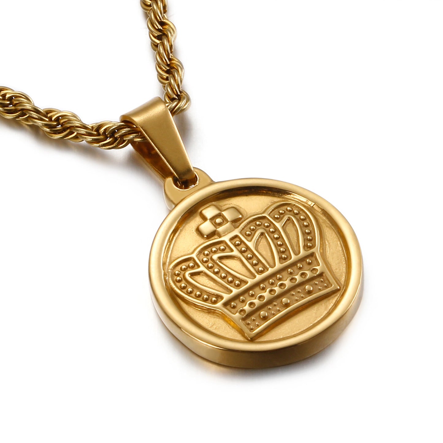CROWN MEDAL NECKLACE GOLD