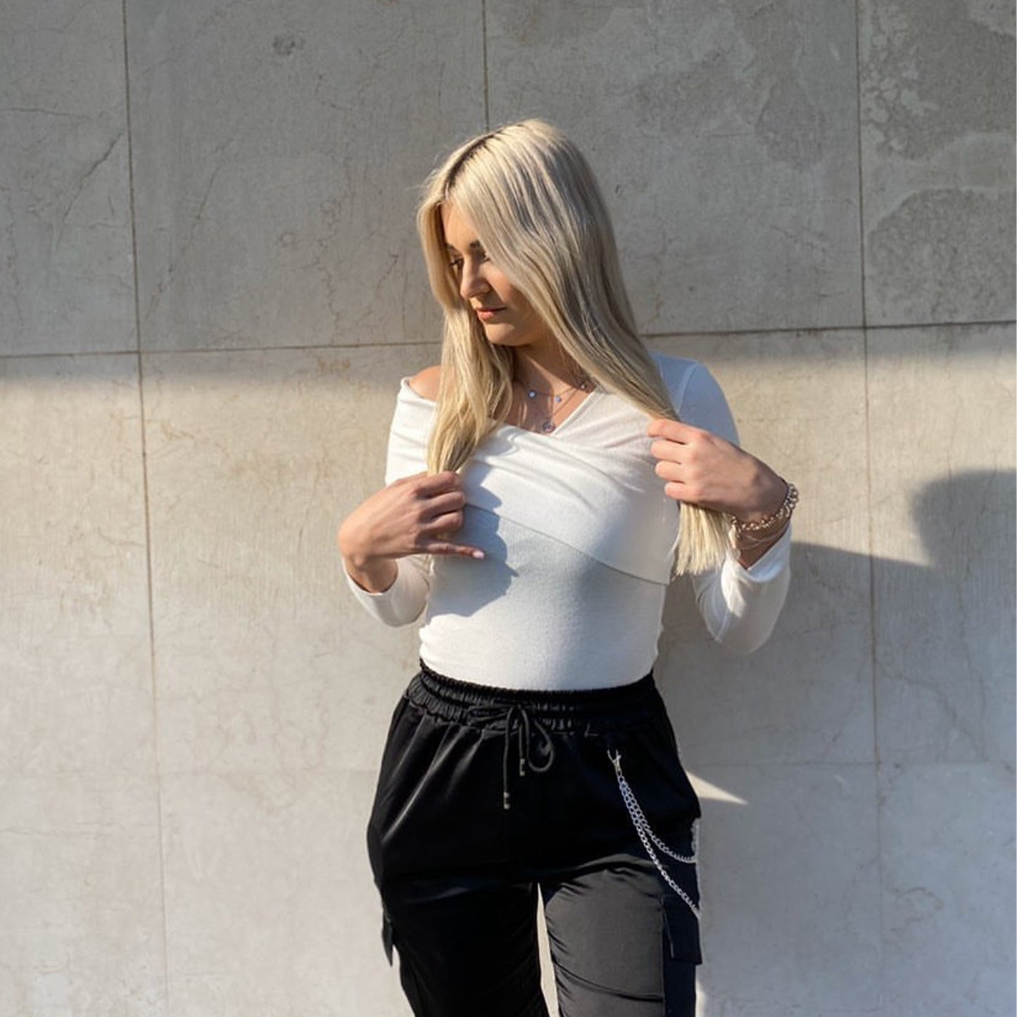 WAVE AND COINS LAYERED NECKLACE SILVER