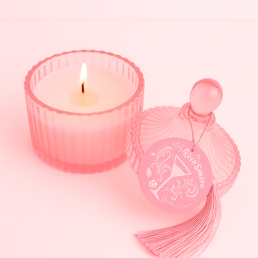 Duftkerze im edlen Glas, mit Deckel