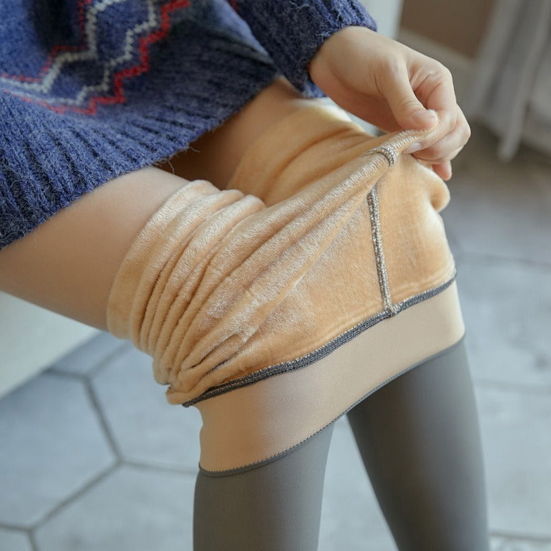 Fake Translucent Plus Size Leggings Fleece Lined Tights Fall And Winter Warm Fleece Winter Women Fleece Lined Pantyhose Thermal Winter Tights