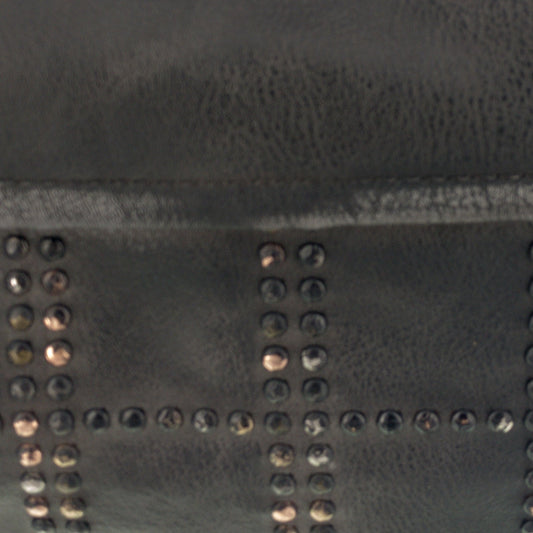 Große Vintage Bag Tasche mit Nieten Schwarz - AXON