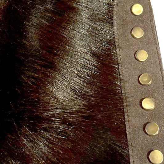 Kleine Leder Tasche mit Fell Braun - AXON