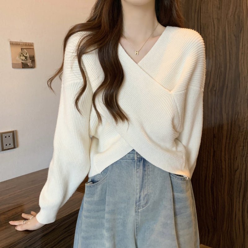 Lazy Short Sweater Design Blouse - AXON