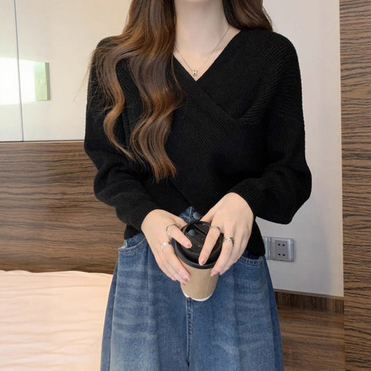 Lazy Short Sweater Design Blouse - AXON