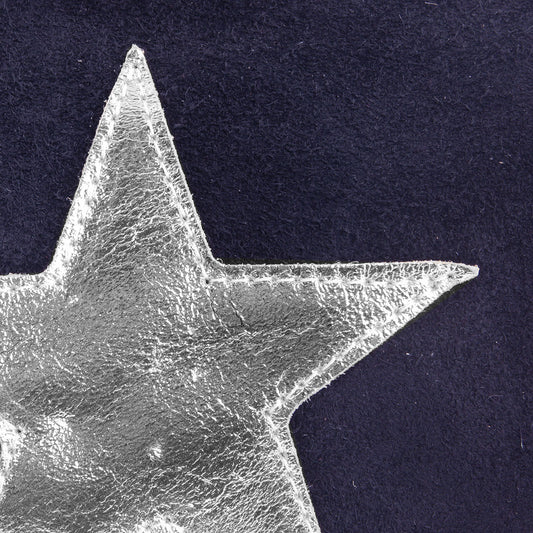 Leder Clutch Stern Dunkelblau Silber - AXON