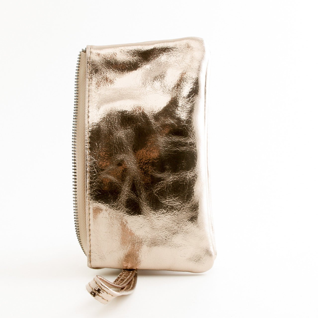 Leder Portmonee im Clutch Stiel Gold - AXON