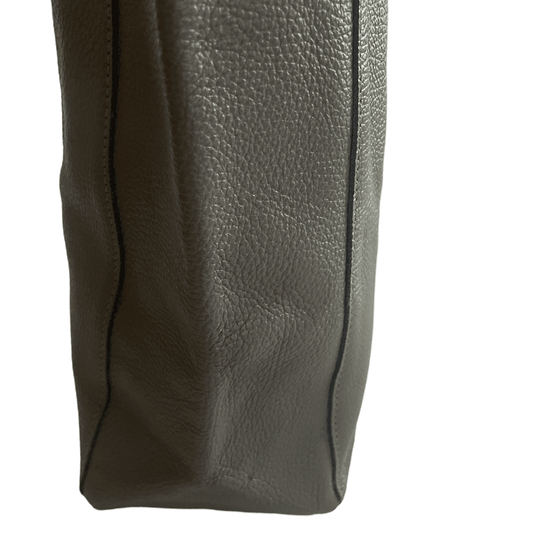 Leder Shopper mit Innentasche Dunkelgrau - AXON