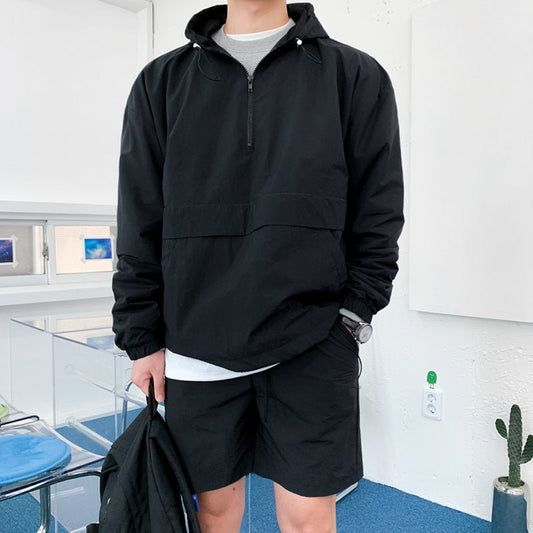 Mrcyc Hooded Pullover Jacket Men''s Korean Fashion Half Zipper Autumn Coat Hoodie Sports Suit - AXON