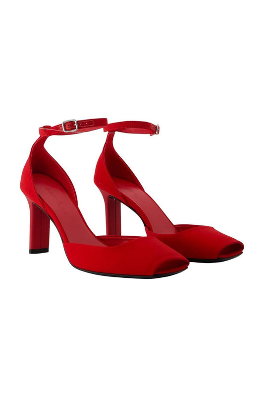 Peep Toe Pumps - Courreges - Jersey - Rot - AXON